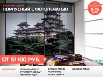 шкаф купе с фотопечатью в спальню под заказ