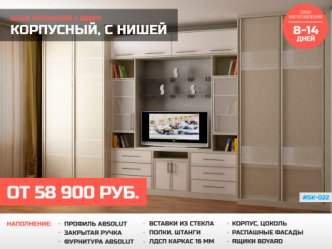 Шкаф глубиной 60 см на заказ корпусный для ТВ
