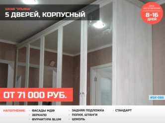 Шкаф глубиной 60 см на заказ корпусный под классику