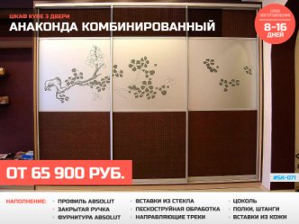 Элитный шкаф купе с рисунком на зеркале на заказ