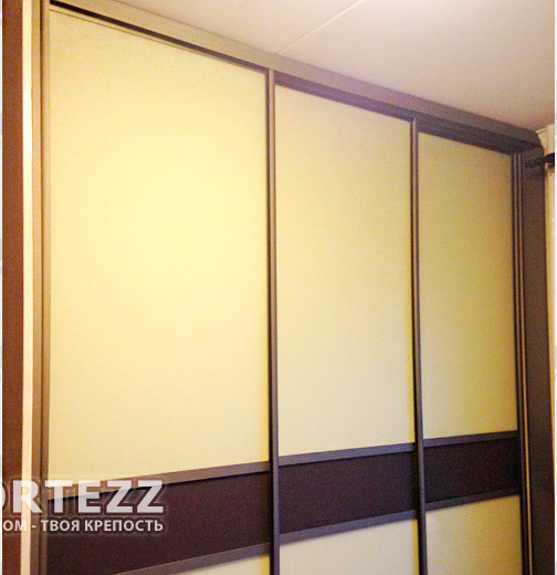 Двери купе с цветным стеклом и разделителями